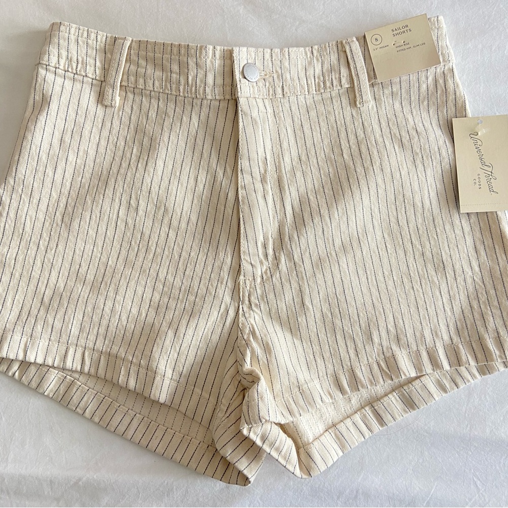 Universal Thread Women's Cream Striped Sailor Shorts